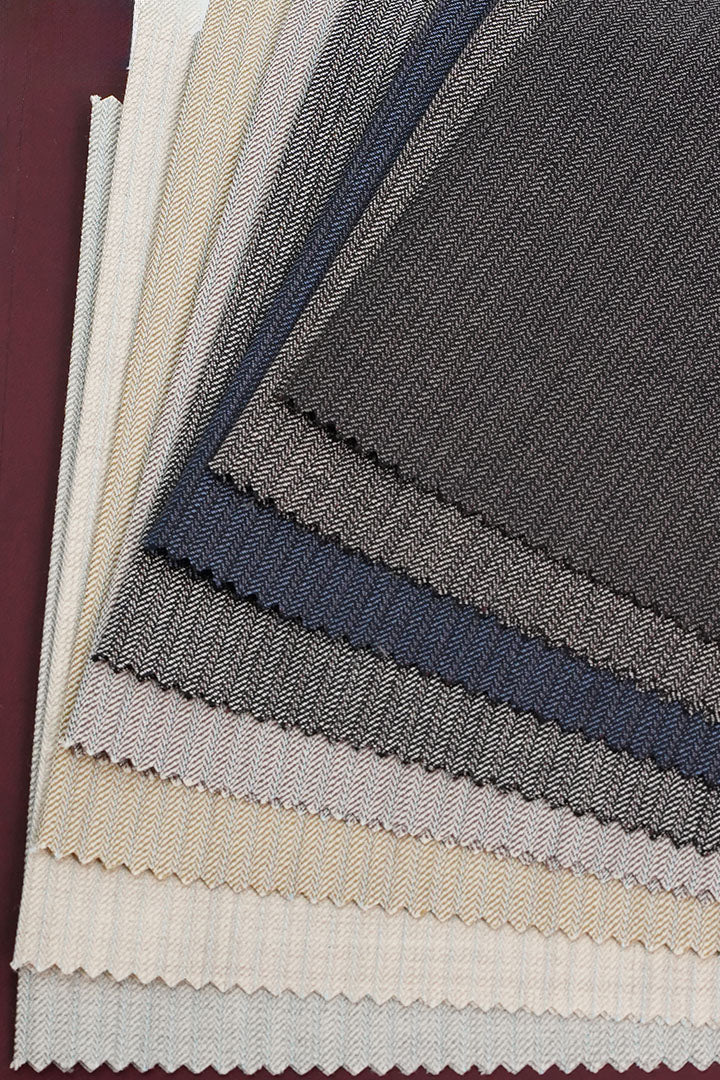 Jerome English S130 wool & cashmere herringbone book – all colors